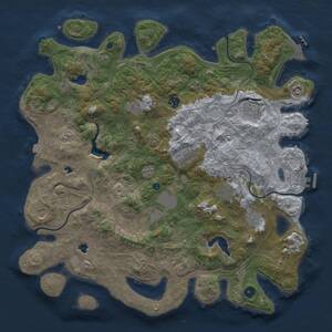 Thumbnail Rust Map: Procedural Map, Size: 4500, Seed: 45087836, 17 Monuments