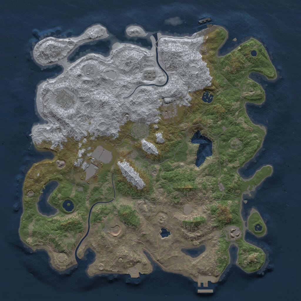 Rust Map: Procedural Map, Size: 4000, Seed: 1664321183, 14 Monuments