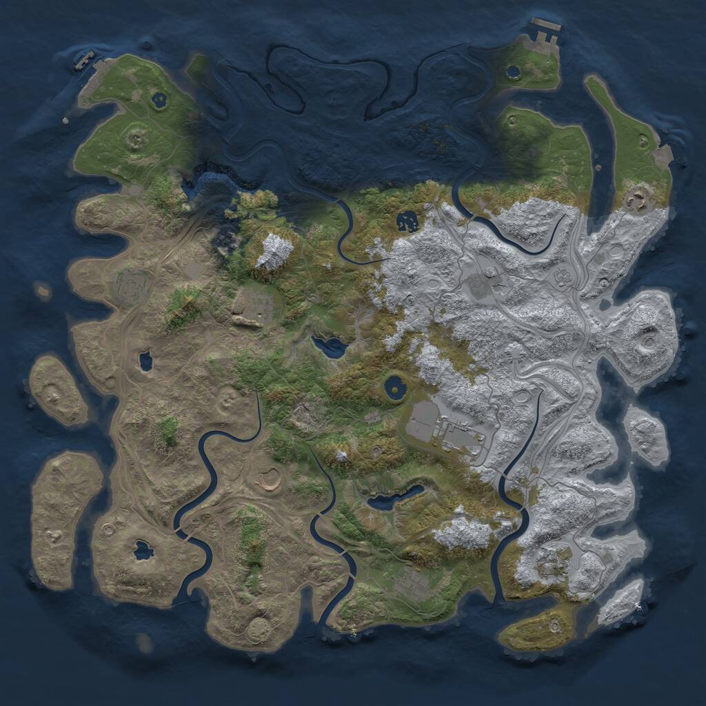 Rust Map: Procedural Map, Size: 4700, Seed: 838766187, 16 Monuments