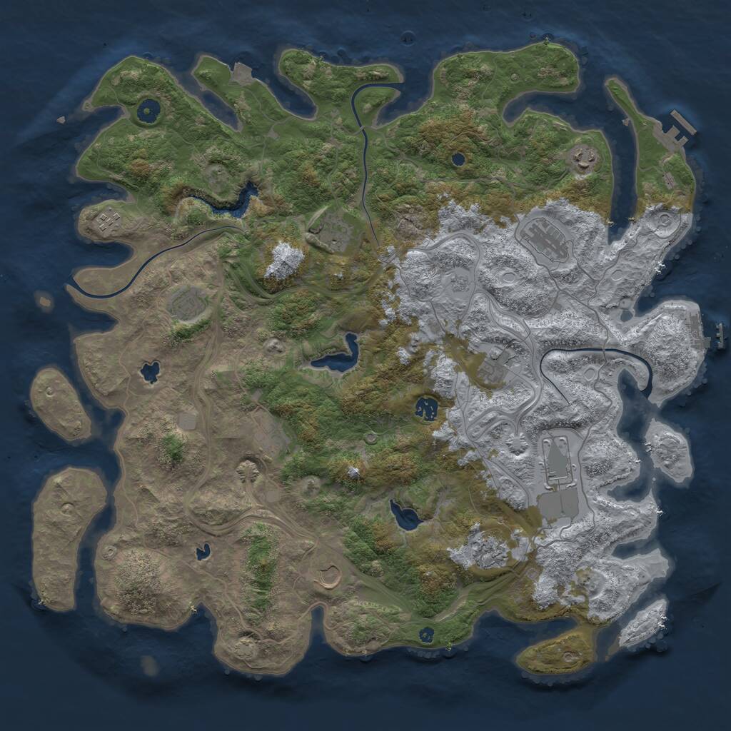 Rust Map: Procedural Map, Size: 4700, Seed: 838766187, 17 Monuments