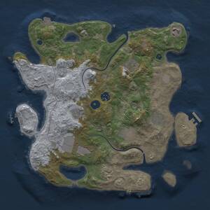 Thumbnail Rust Map: Procedural Map, Size: 3500, Seed: 1979193486, 14 Monuments