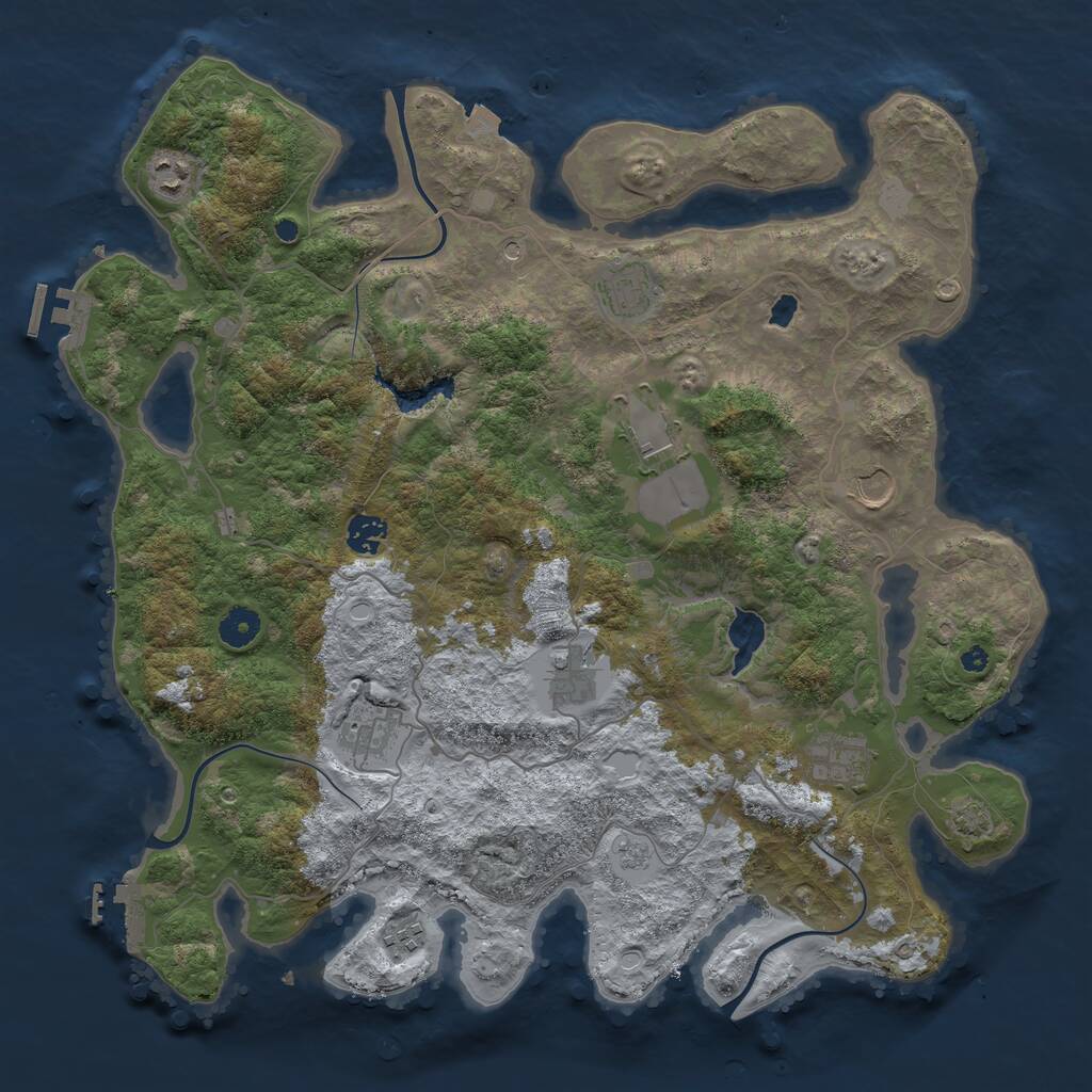 Rust Map: Procedural Map, Size: 4100, Seed: 1584128490, 15 Monuments