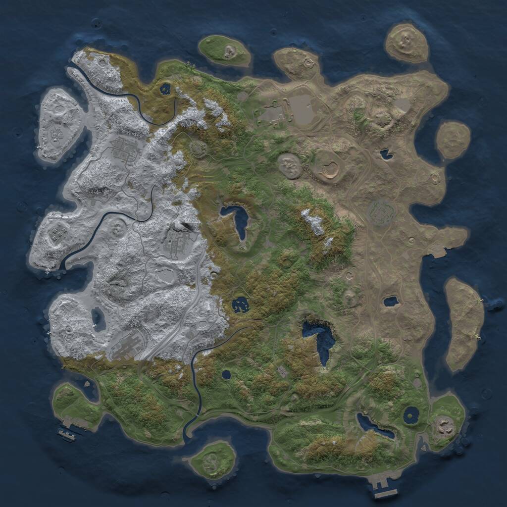 Rust Map: Procedural Map, Size: 4500, Seed: 2138211646, 15 Monuments