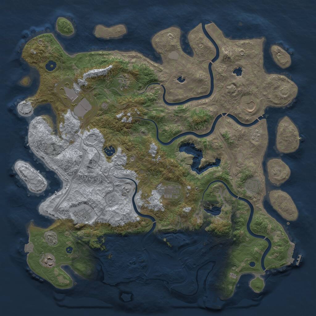 Rust Map: Procedural Map, Size: 4500, Seed: 165147723, 15 Monuments