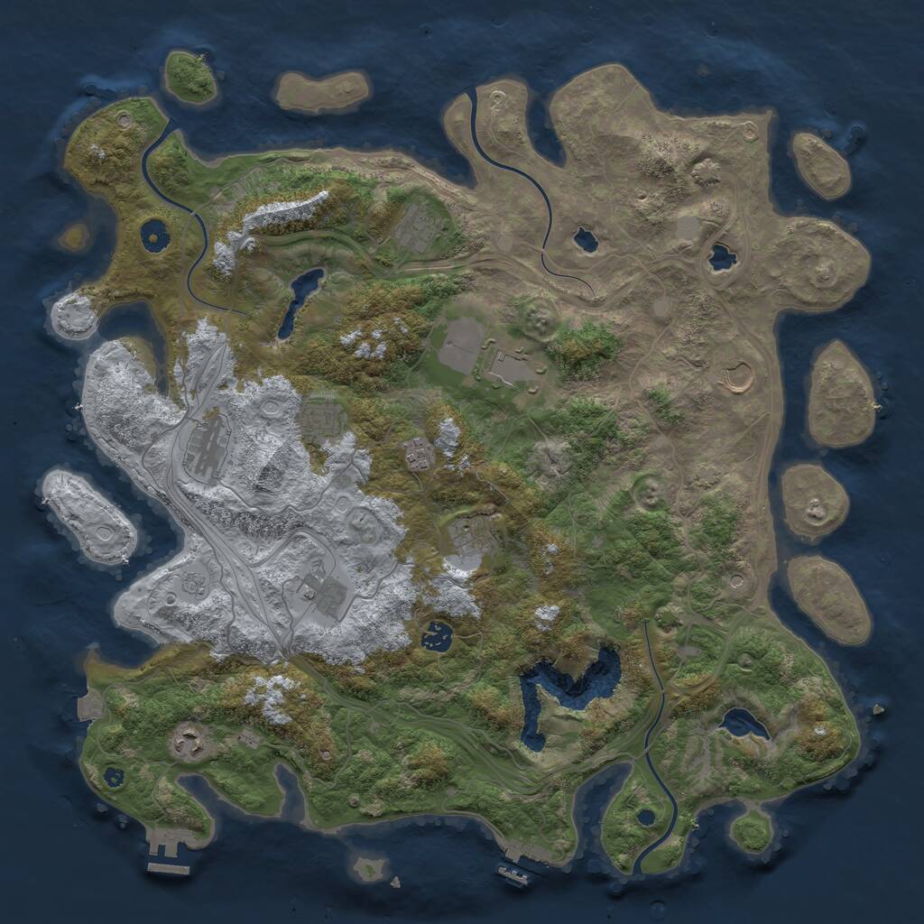 Rust Map: Procedural Map, Size: 4500, Seed: 165147723, 16 Monuments