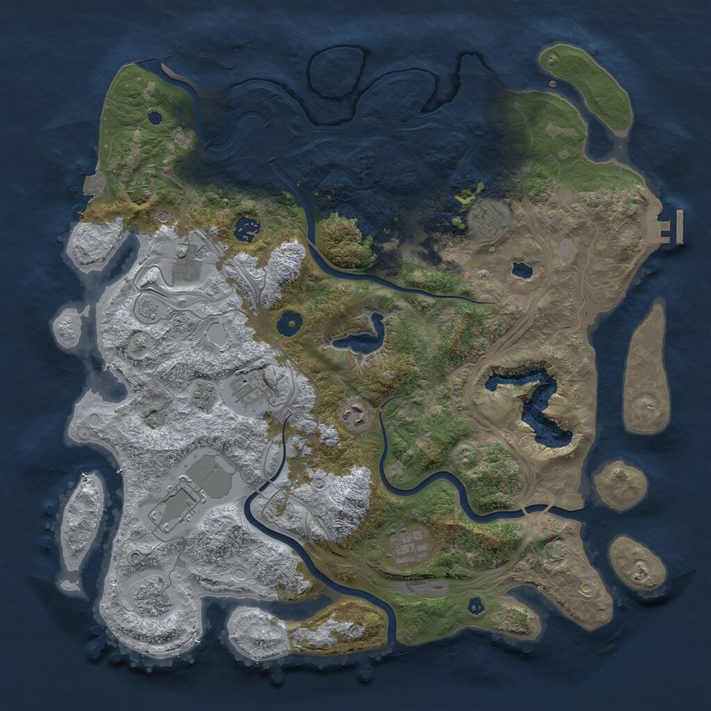 Rust Map: Procedural Map, Size: 4250, Seed: 1880336809, 15 Monuments