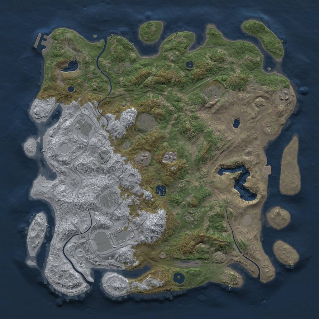 Rust Map: Procedural Map, Size: 4250, Seed: 1880336809, 14 Monuments