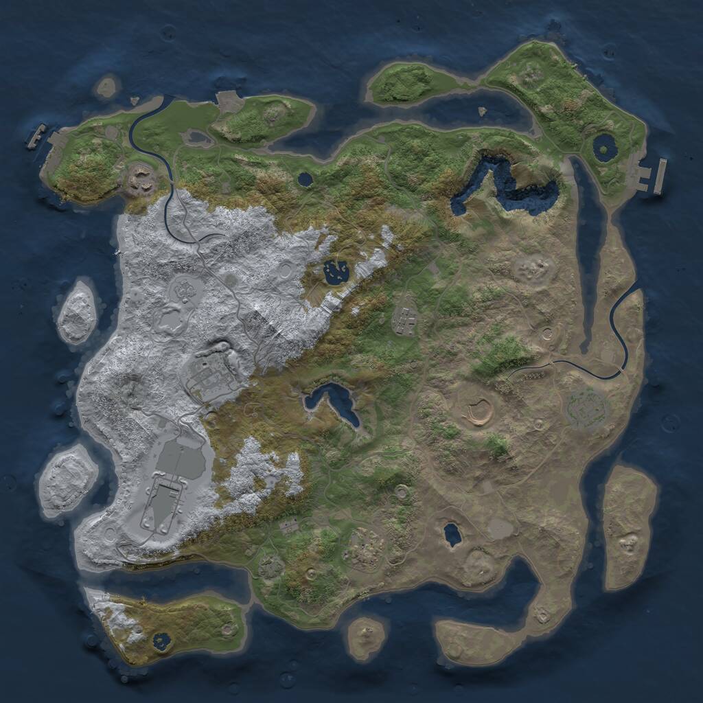 Rust Map: Procedural Map, Size: 4000, Seed: 2026945627, 14 Monuments