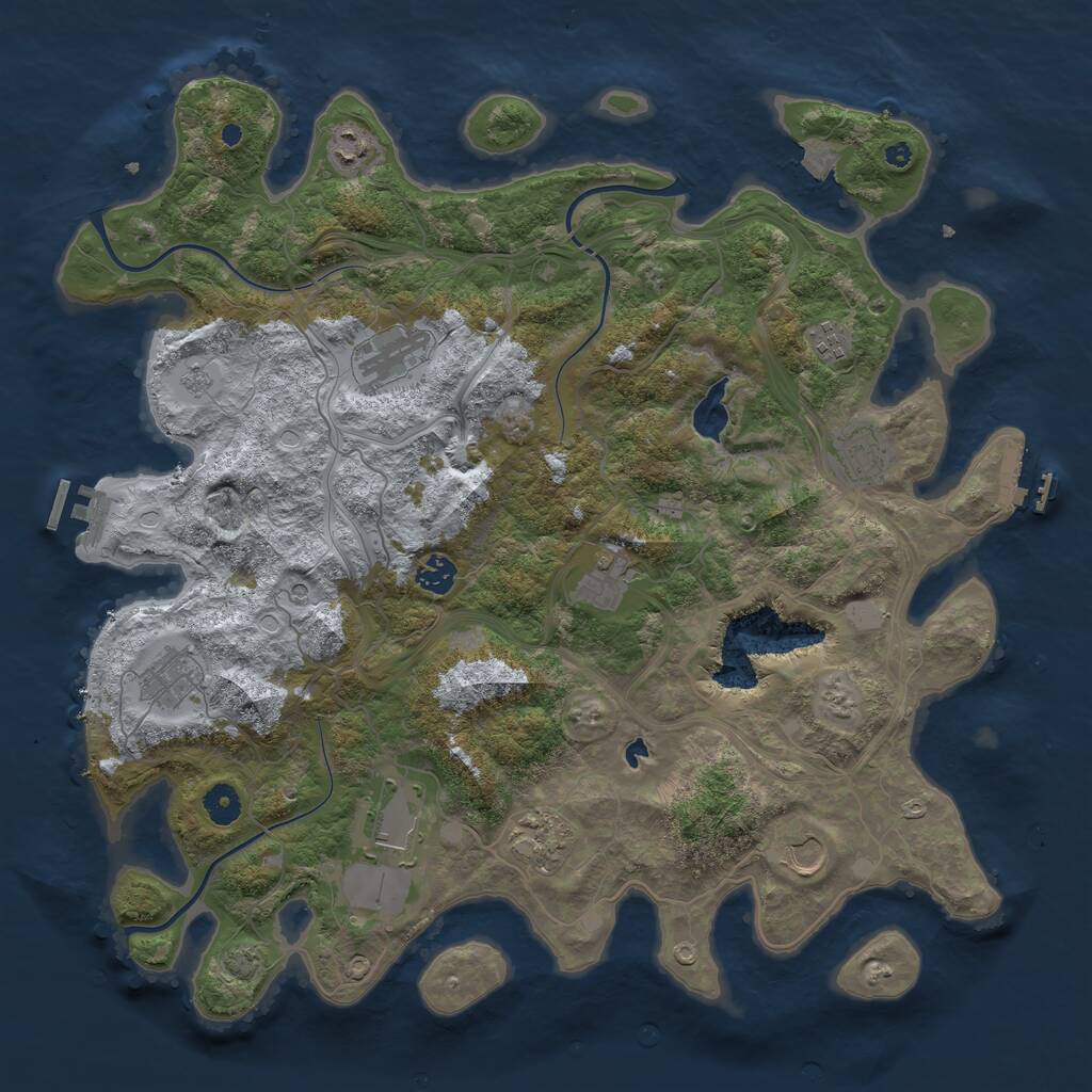 Rust Map: Procedural Map, Size: 4250, Seed: 1431940046, 16 Monuments