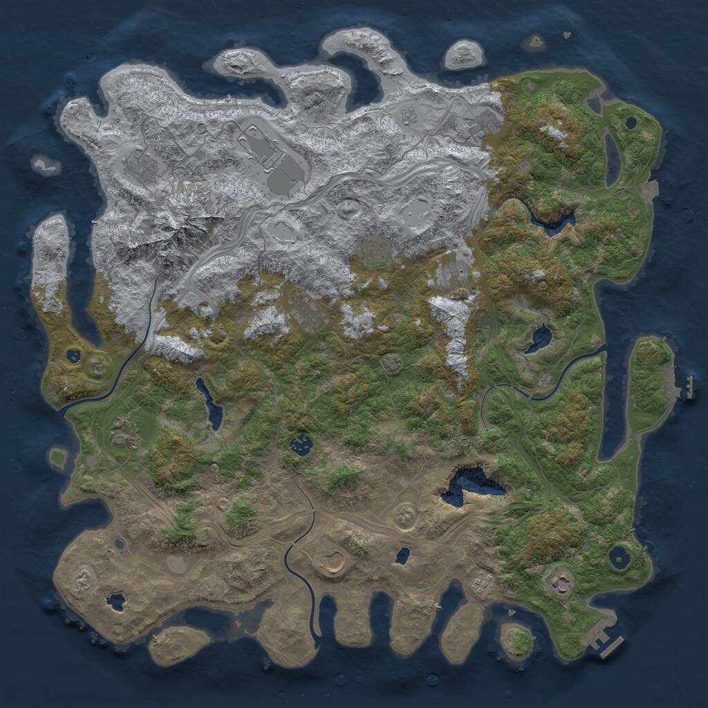 Rust Map: Procedural Map, Size: 5000, Seed: 77429573, 17 Monuments