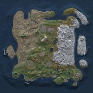 Thumbnail Rust Map: Procedural Map, Size: 3500, Seed: 547194186, 12 Monuments