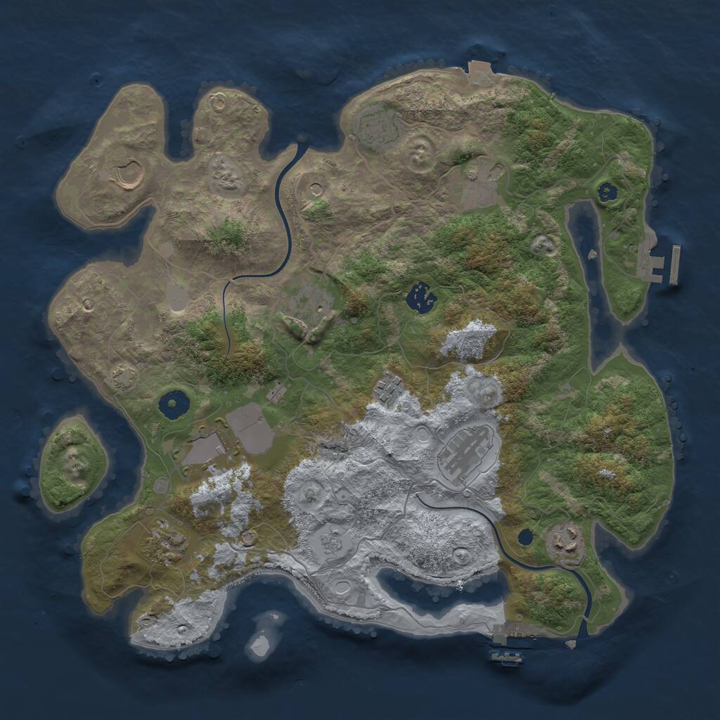 Rust Map: Procedural Map, Size: 3700, Seed: 1573325350, 16 Monuments