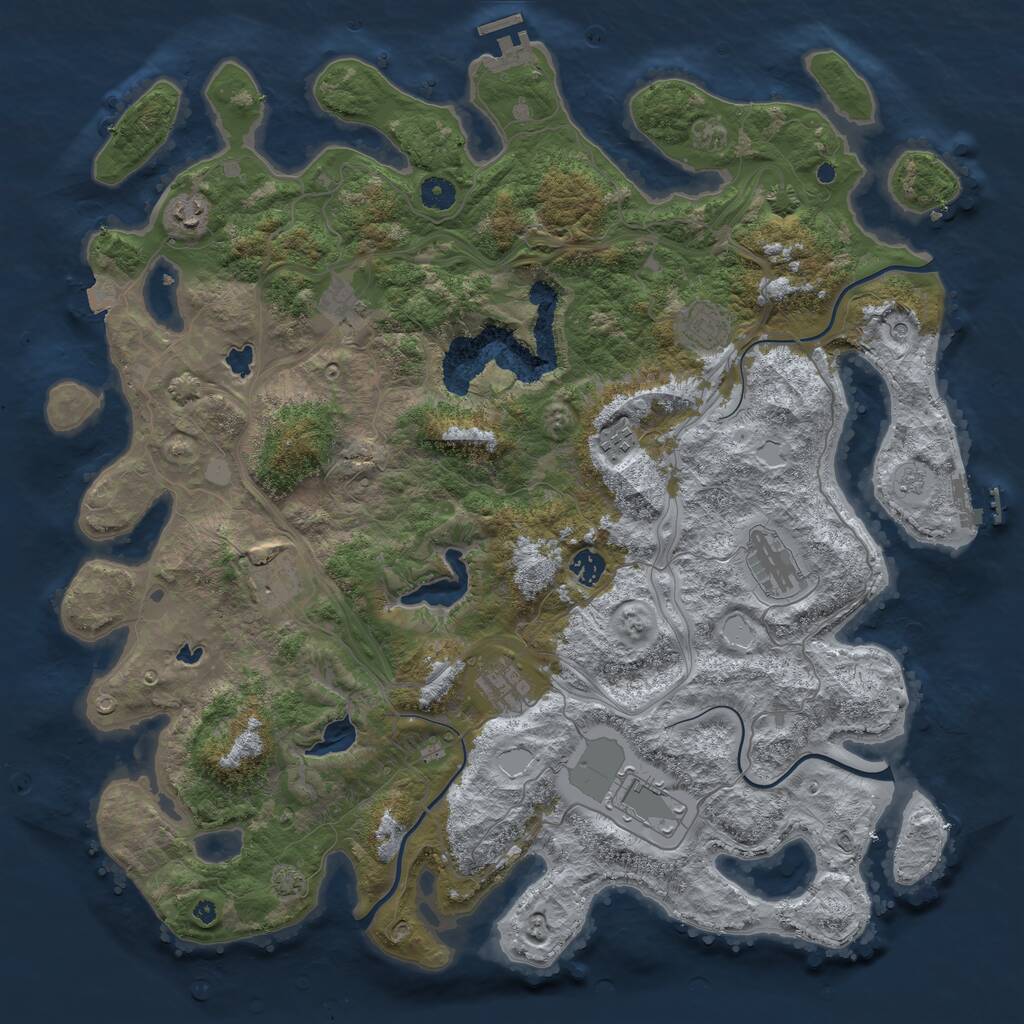 Rust Map: Procedural Map, Size: 4500, Seed: 1999215908, 15 Monuments