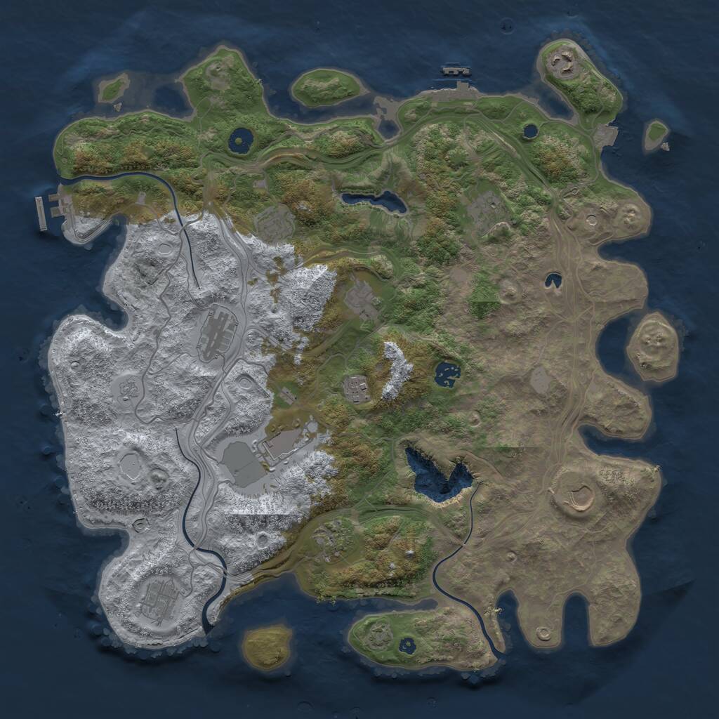 Rust Map: Procedural Map, Size: 4250, Seed: 1746086671, 17 Monuments