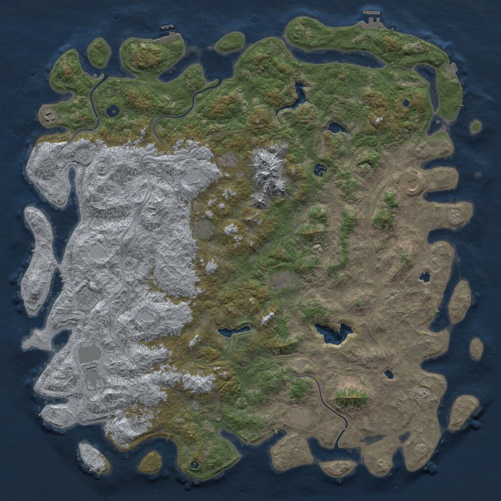 Rust Map: Procedural Map, Size: 6000, Seed: 1142525, 17 Monuments