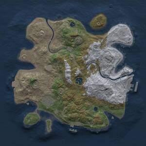 Thumbnail Rust Map: Procedural Map, Size: 3000, Seed: 938423834, 9 Monuments