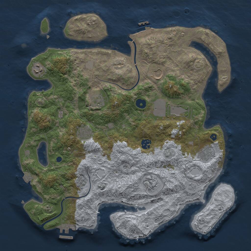 Rust Map: Procedural Map, Size: 3750, Seed: 1366660875, 15 Monuments