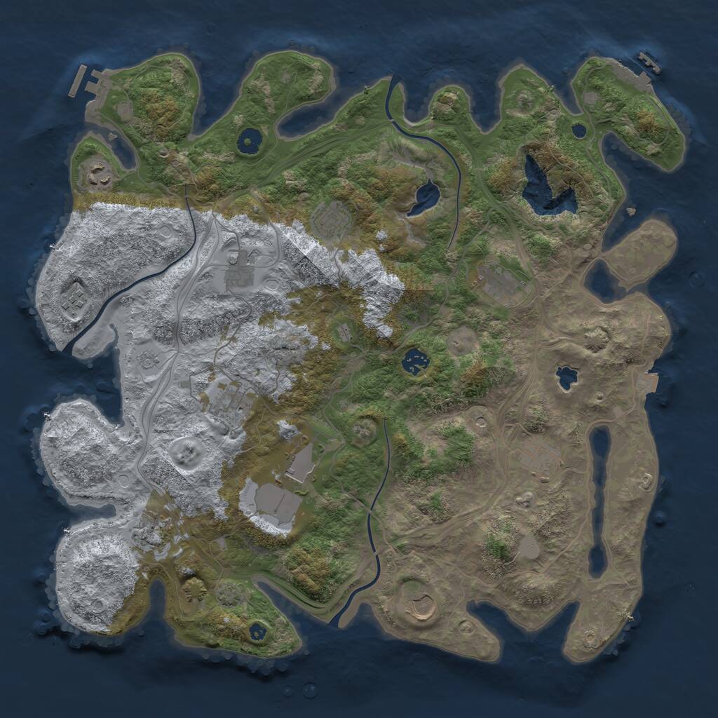 Rust Map: Procedural Map, Size: 4250, Seed: 264506534, 17 Monuments