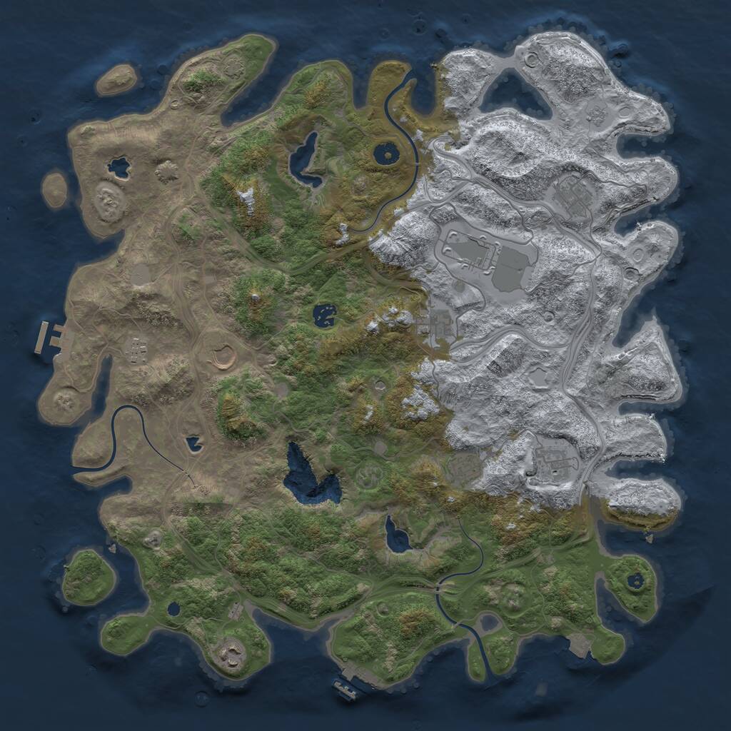 Rust Map: Procedural Map, Size: 4500, Seed: 17364497, 15 Monuments