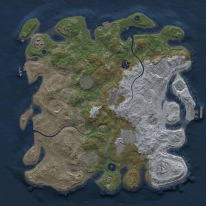 Thumbnail Rust Map: Procedural Map, Size: 3700, Seed: 1886854236, 16 Monuments