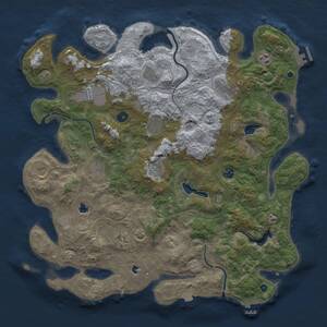 Thumbnail Rust Map: Procedural Map, Size: 4500, Seed: 838031929, 17 Monuments