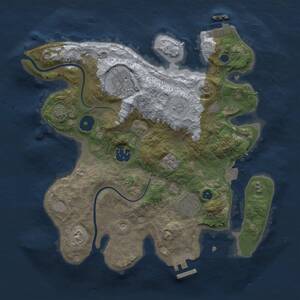 Thumbnail Rust Map: Procedural Map, Size: 3000, Seed: 1100469461, 10 Monuments