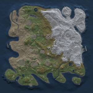 Thumbnail Rust Map: Procedural Map, Size: 3750, Seed: 1124150574, 15 Monuments