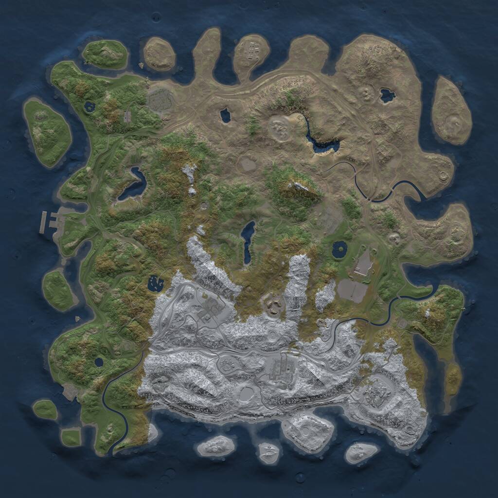 Rust Map: Procedural Map, Size: 4500, Seed: 1987013732, 14 Monuments