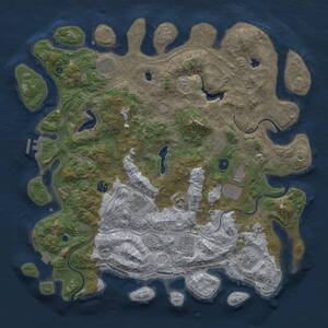 Thumbnail Rust Map: Procedural Map, Size: 4500, Seed: 1987013732, 14 Monuments