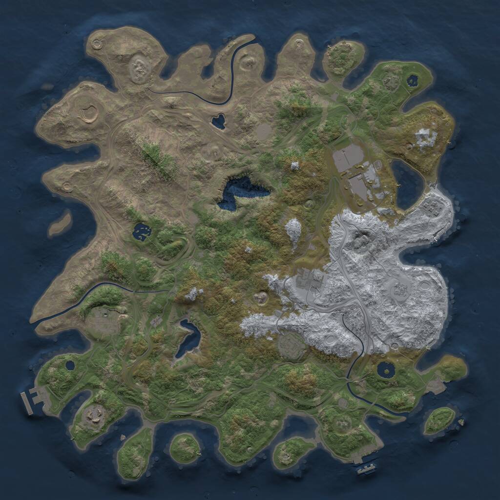 Rust Map: Procedural Map, Size: 4250, Seed: 1014290088, 14 Monuments