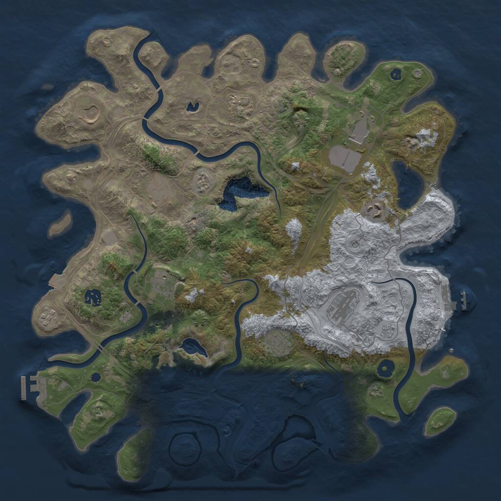 Rust Map: Procedural Map, Size: 4250, Seed: 1014290088, 16 Monuments