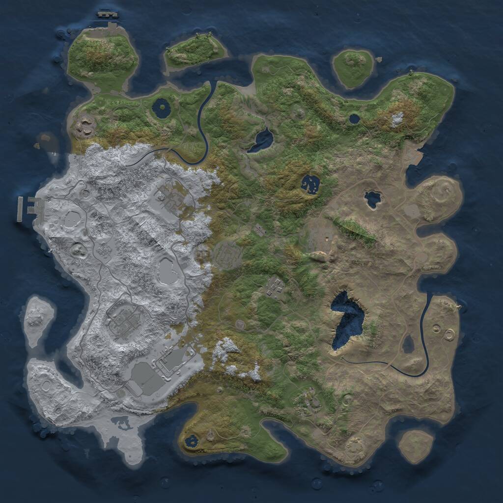 Rust Map: Procedural Map, Size: 4000, Seed: 150779135, 15 Monuments