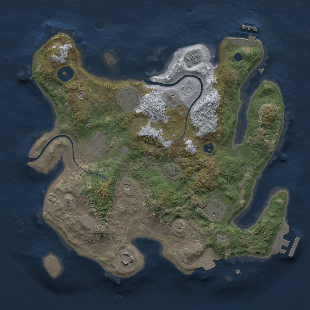 Rust Map: Procedural Map, Size: 3000, Seed: 958424944, 10 Monuments