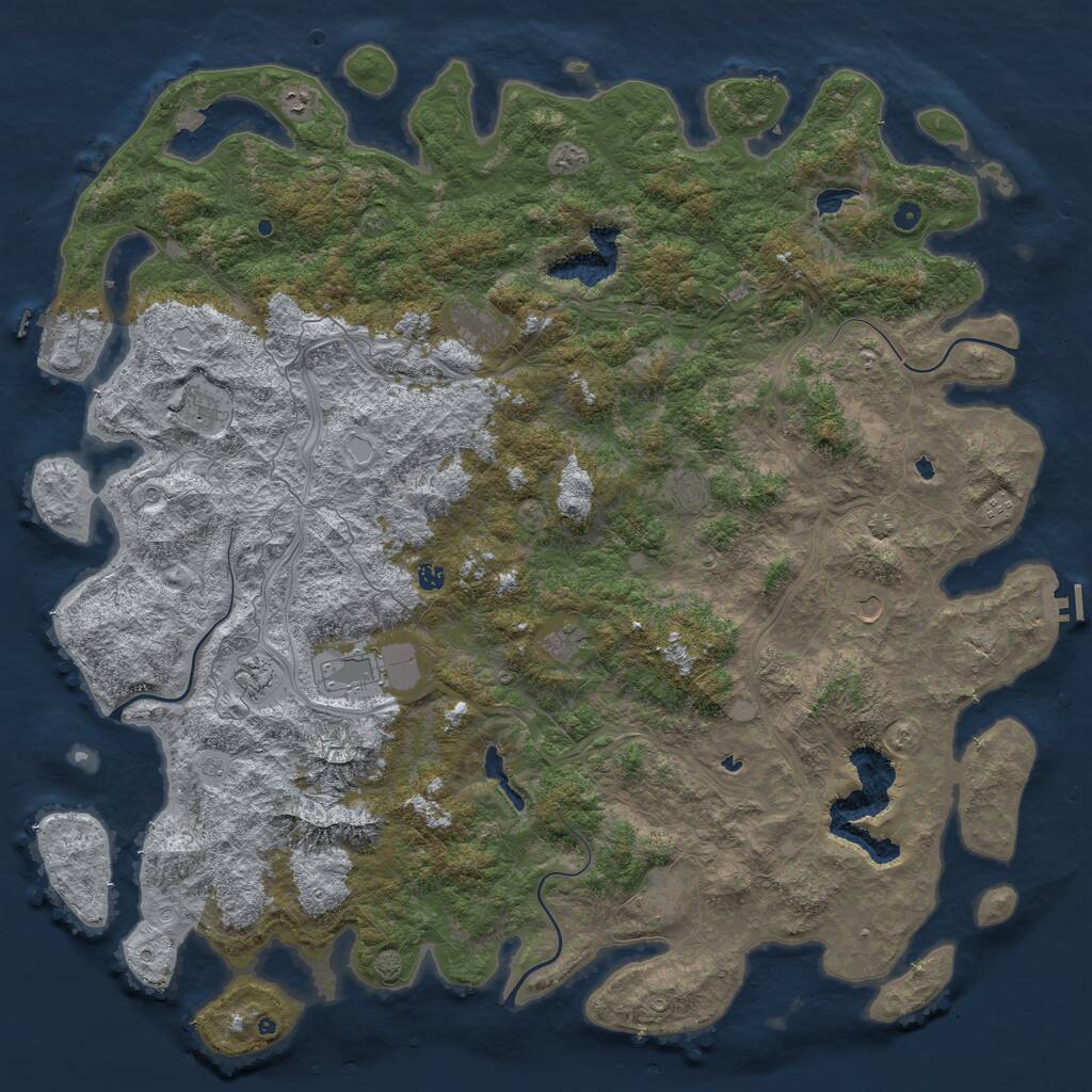 Rust Map: Procedural Map, Size: 6000, Seed: 1698971033, 17 Monuments