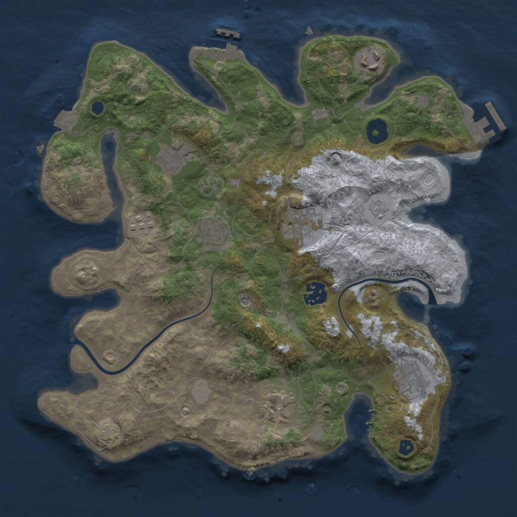 Rust Map: Procedural Map, Size: 3300, Seed: 426628027, 14 Monuments