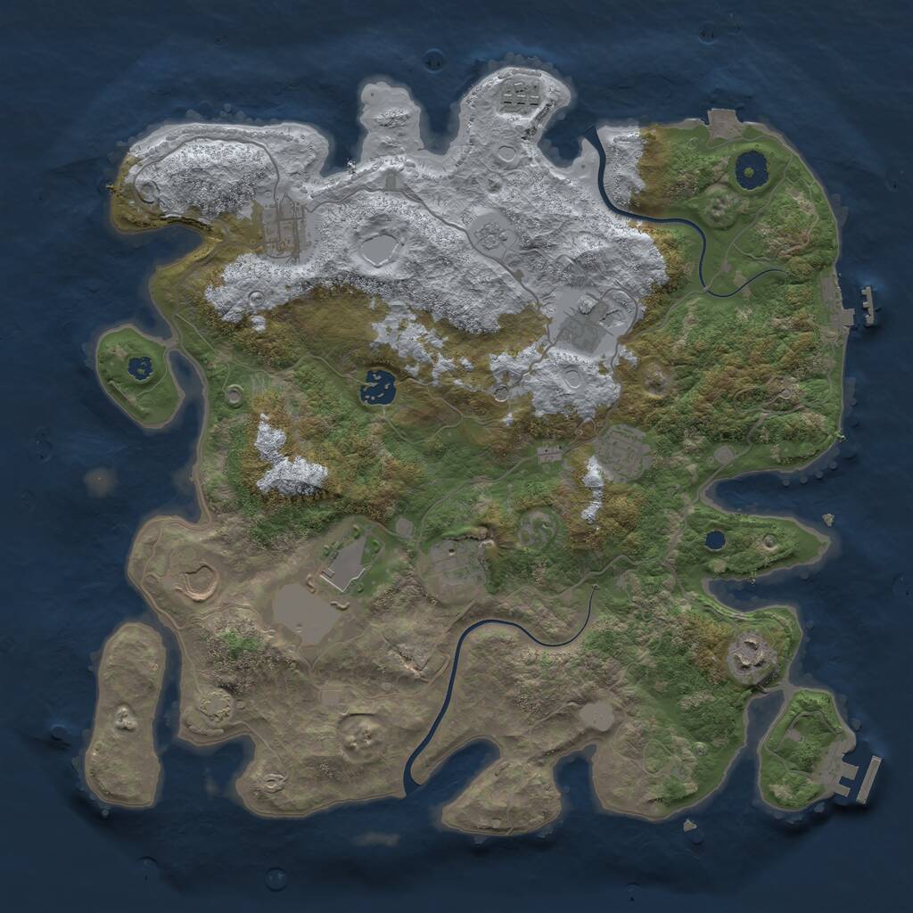 Rust Map: Procedural Map, Size: 3800, Seed: 774399205, 15 Monuments