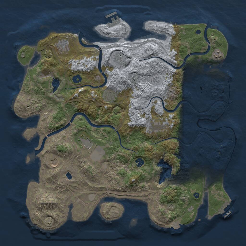 Rust Map: Procedural Map, Size: 4250, Seed: 744551401, 15 Monuments