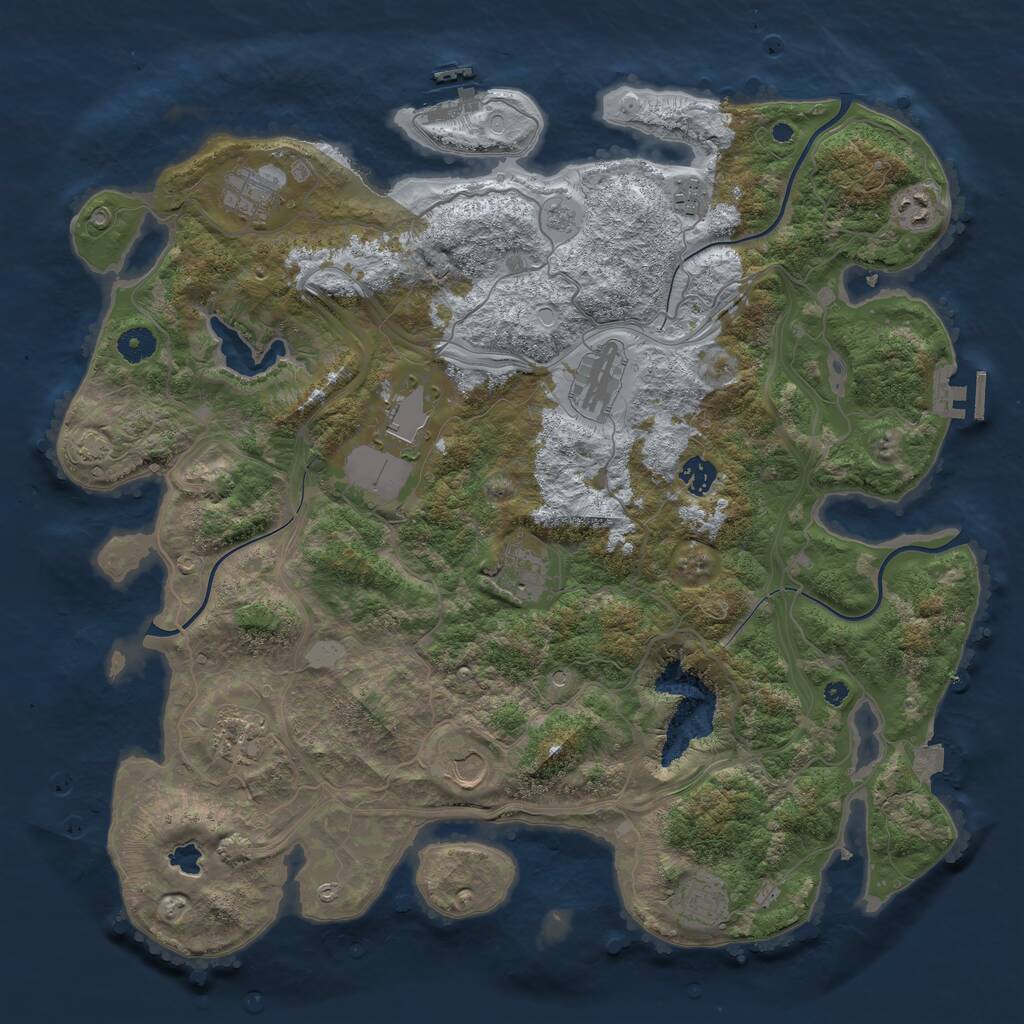 Rust Map: Procedural Map, Size: 4250, Seed: 744551401, 16 Monuments