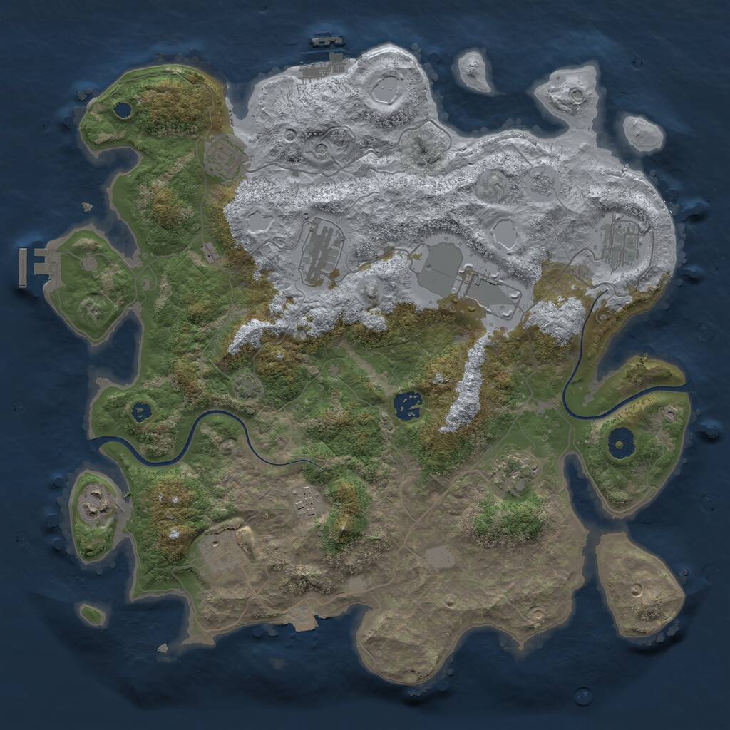 Rust Map: Procedural Map, Size: 3750, Seed: 1676518384, 15 Monuments