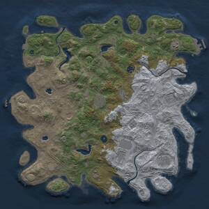 Thumbnail Rust Map: Procedural Map, Size: 4500, Seed: 2092423851, 16 Monuments