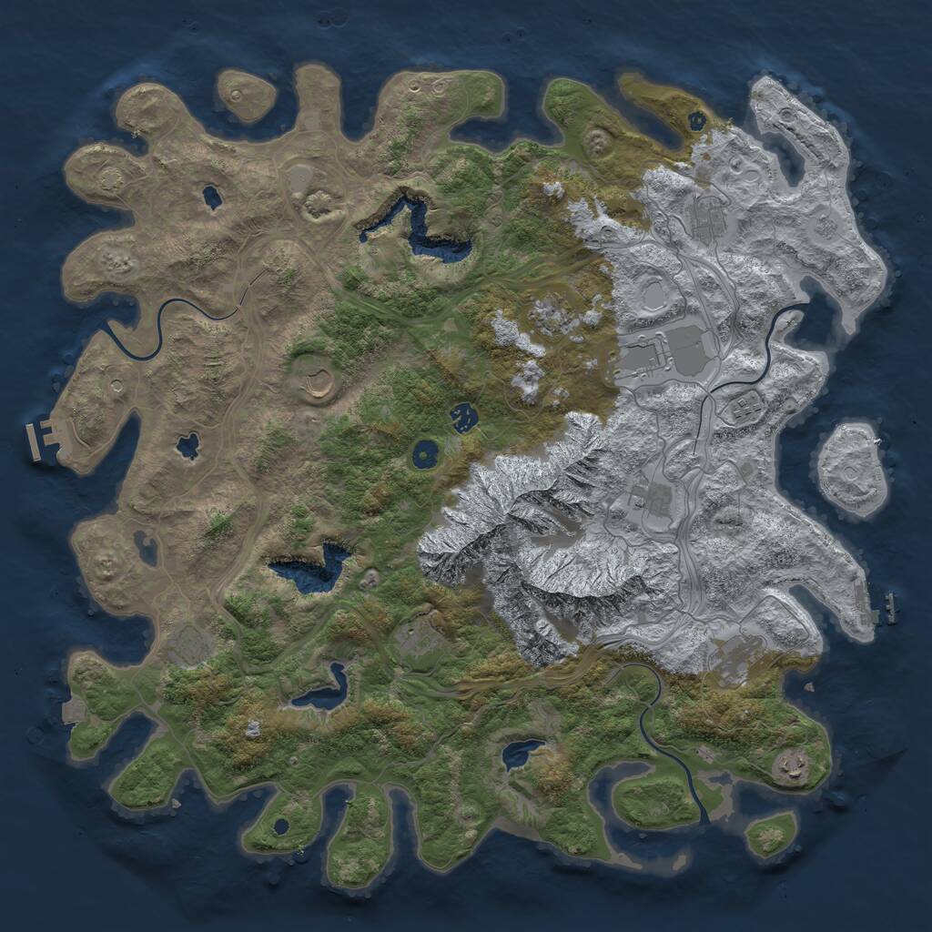 Rust Map: Procedural Map, Size: 5000, Seed: 1970811822, 17 Monuments