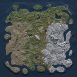 Thumbnail Rust Map: Procedural Map, Size: 5000, Seed: 1924215903, 17 Monuments