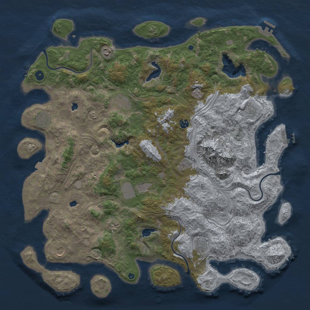 Rust Map: Procedural Map, Size: 5000, Seed: 1924215903, 17 Monuments