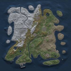 Thumbnail Rust Map: Procedural Map, Size: 3350, Seed: 935561161, 11 Monuments