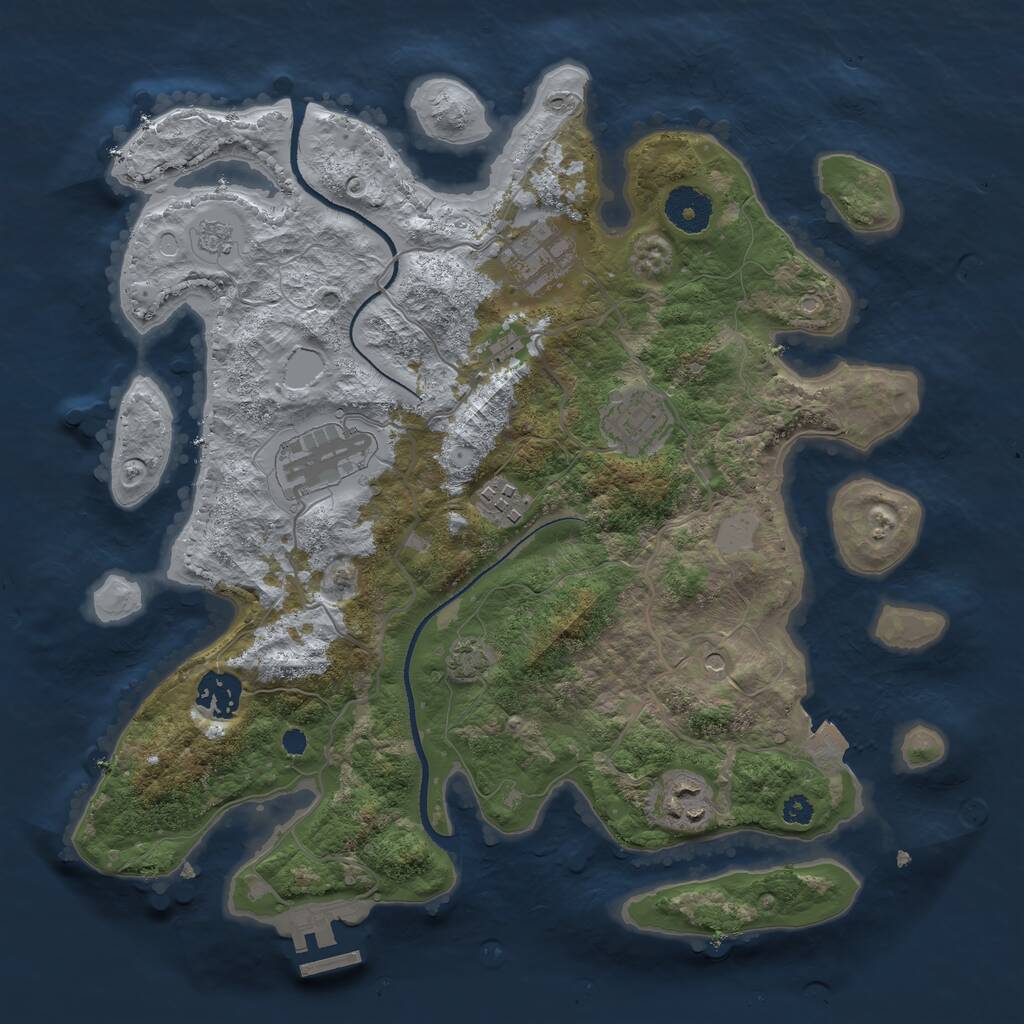 Rust Map: Procedural Map, Size: 3350, Seed: 935561161, 11 Monuments