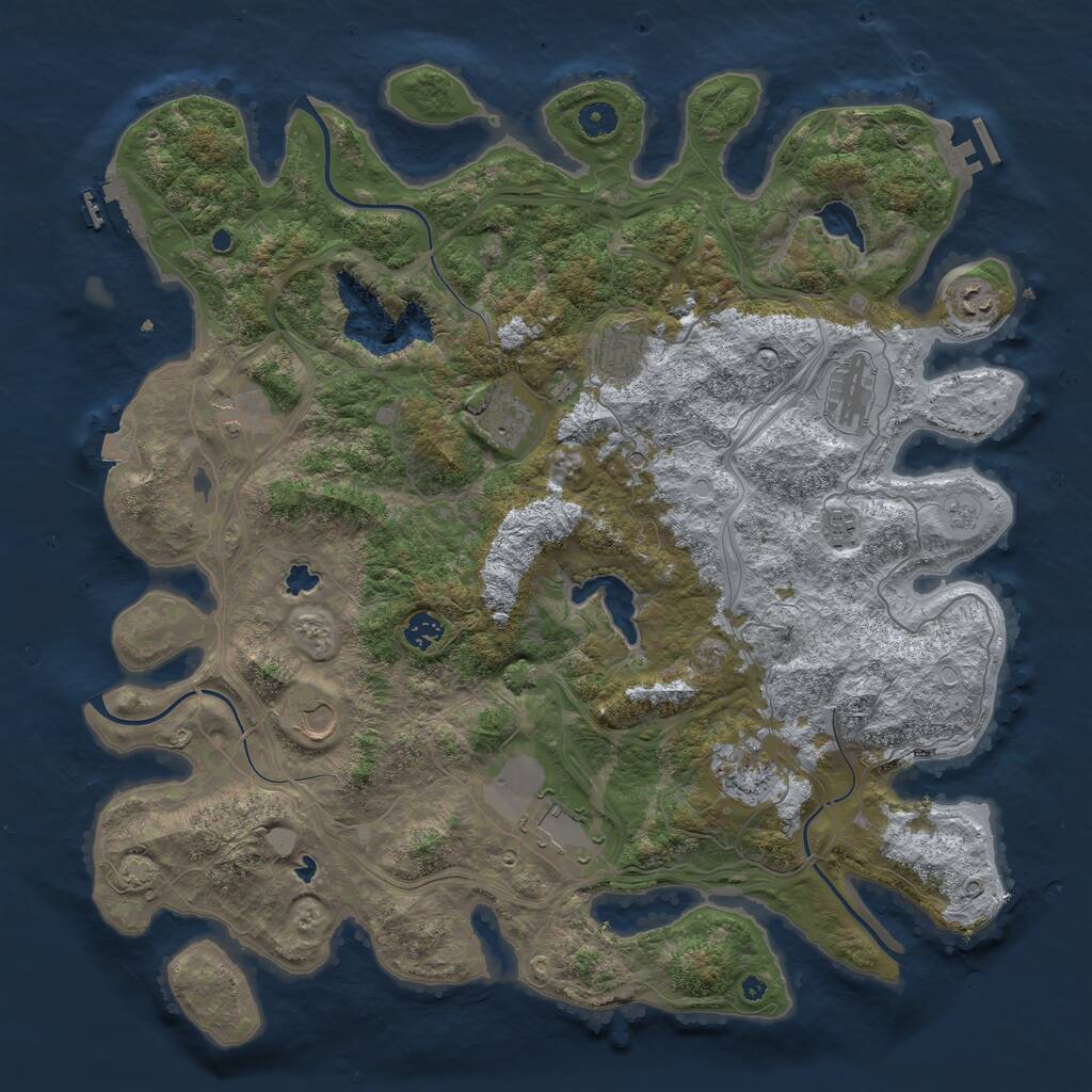 Rust Map: Procedural Map, Size: 4500, Seed: 1558779159, 16 Monuments