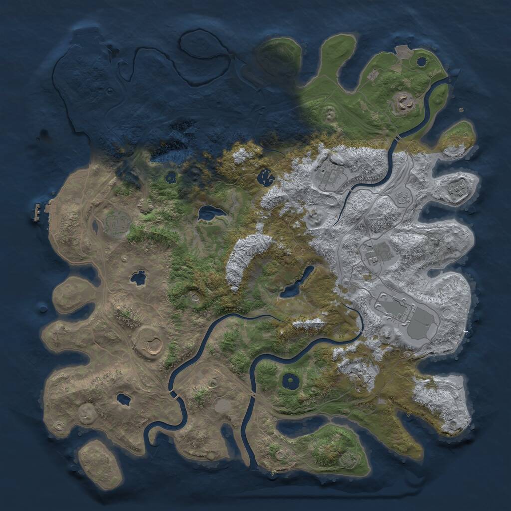 Rust Map: Procedural Map, Size: 4500, Seed: 1558779159, 15 Monuments