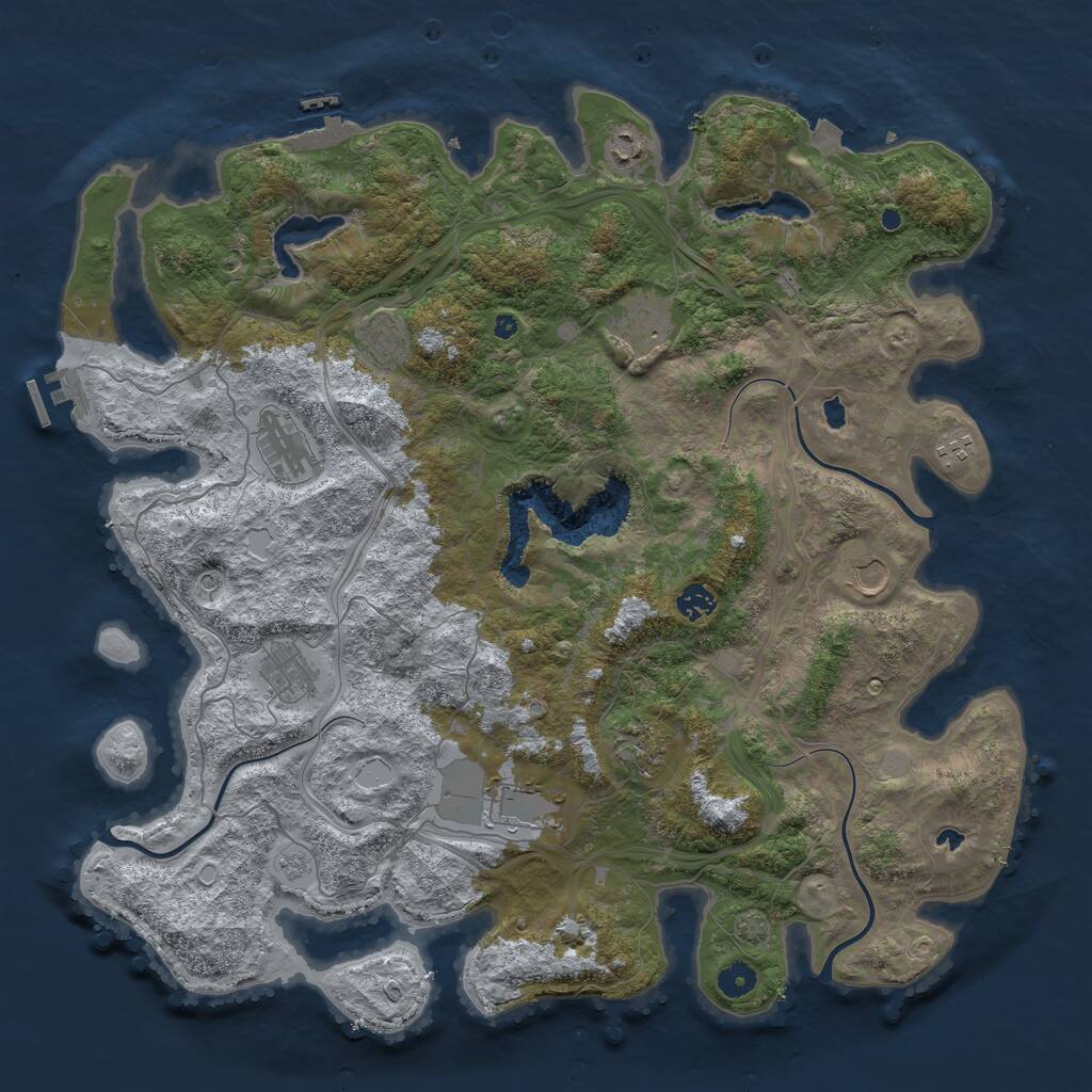 Rust Map: Procedural Map, Size: 4500, Seed: 486014217, 16 Monuments