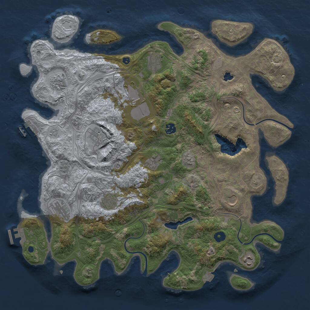 Rust Map: Procedural Map, Size: 4250, Seed: 229062501, 17 Monuments