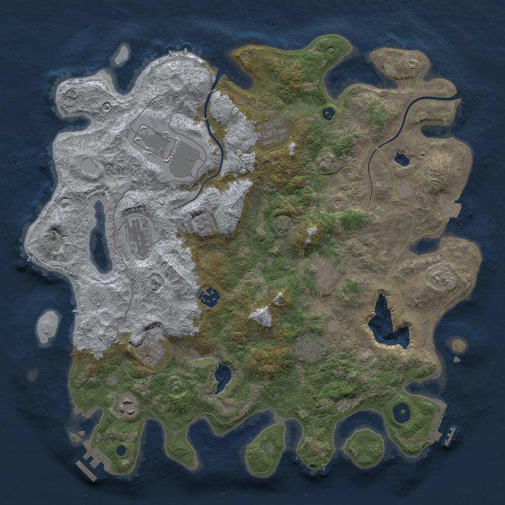 Rust Map: Procedural Map, Size: 4000, Seed: 1339, 15 Monuments